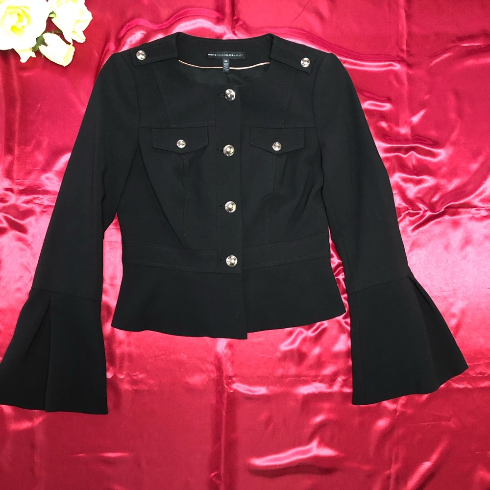 ⭐️NEW⭐️White House Black Market (WHBM) Peplum Bell Sleeve Jacket - Picture 3 of 8